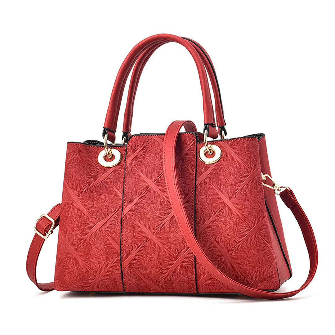 FANDARE Elegante Umhängetaschen Damen Schultertasche Dimensional Carving-Muster PU Leder Wasserdicht