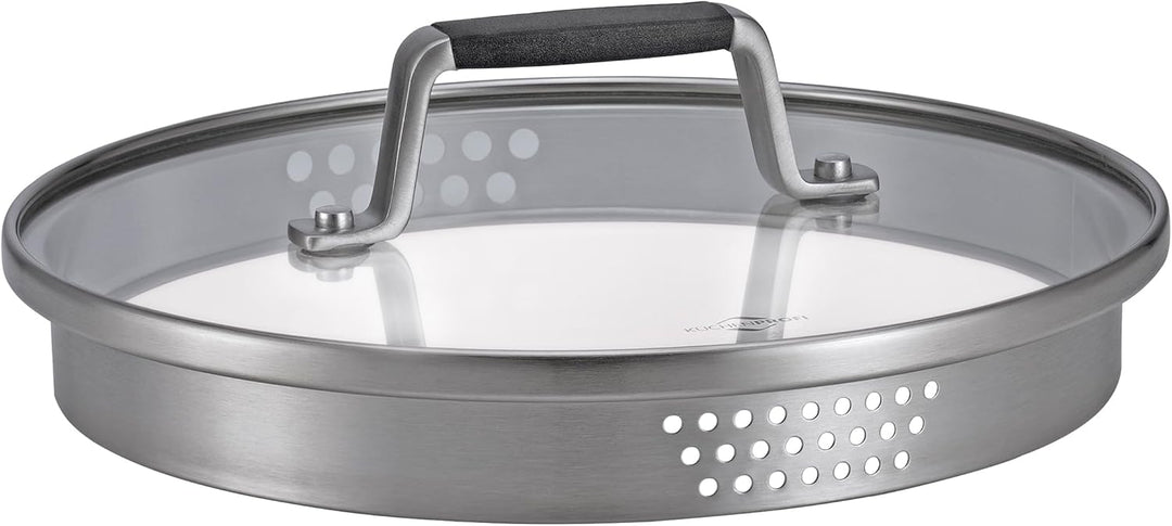 Küchenprofi COOK Kochtopf BOLOGNA | Edelstahl Schmortopf mit Deckel aus Sicherheitsglas | Induktions