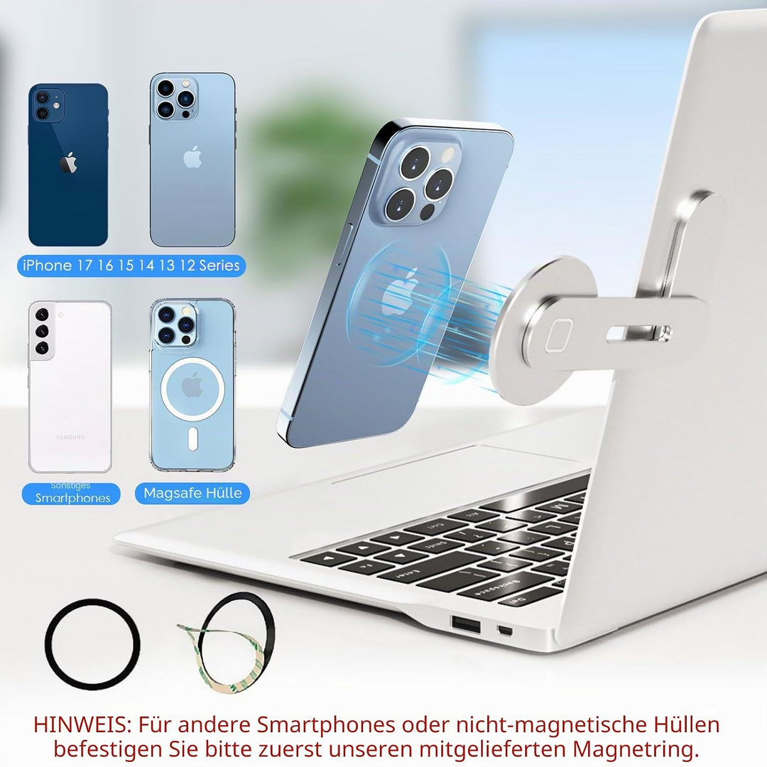 imluckies Magnetische Laptop-Handyhalterung, Handy Stände für MacBook, Laptop Handy Halterung, Verst