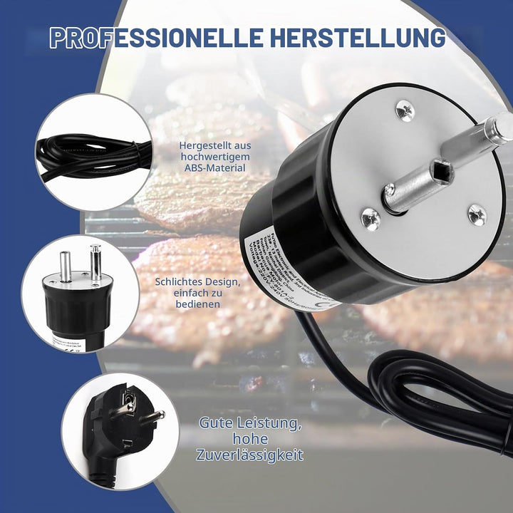 Grillmotor Elektromotor Grill Barbecue Rotator Motor ABS DC 220V-240V Regelbar Outdoor BBQ Grill Mot