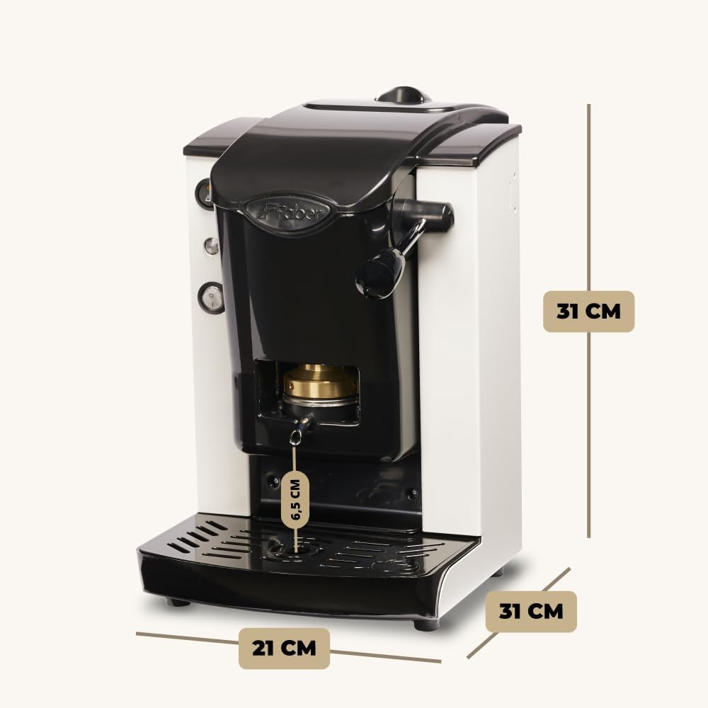 FABER COFFEE MACHINES | Plast-Schlitzmodell | Kaffeepadmaschine für ESE-Pads 44 mm | Einstellbarer M