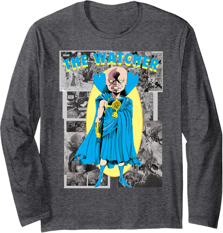 Marvel The Watcher Comic Background Portrait Langarmshirt