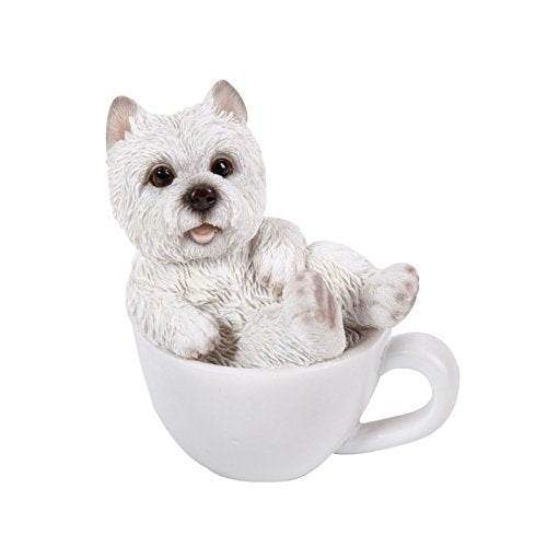 Pacific Giftware West Highland Terrier Figur in Tasse Mini 7,5 cm - Hunde Welpe Baby Dekofigur Gesch