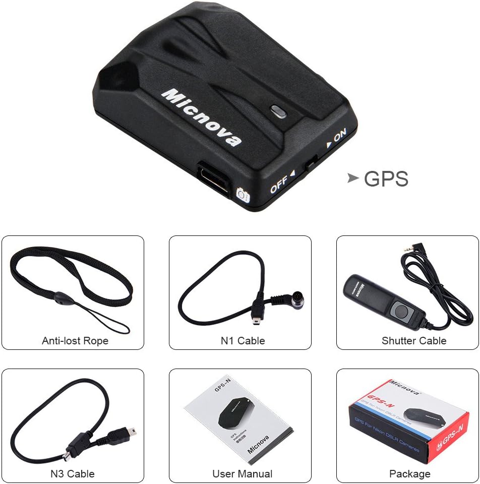 Micnova gps-n Kamera Geotag GPS-Empfänger mit N1 N3 Kabel + Fernbedienung Controller für Digital Kam