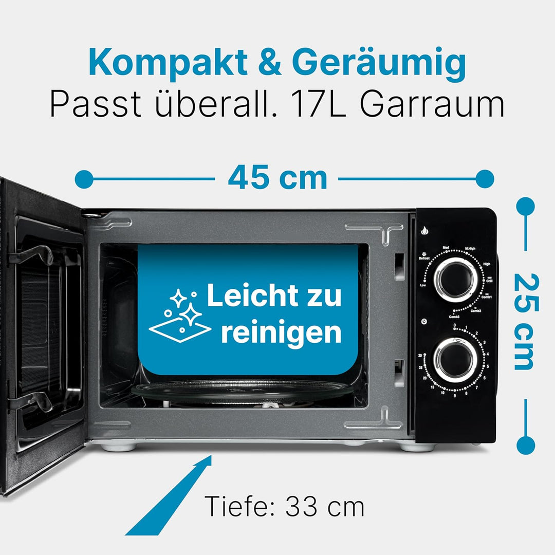 ProfiCook Mikrowelle | 6 Mikrowellen-Leistungsstufen inkl. Auftaufunktion | Microwave | 900 Watt | G