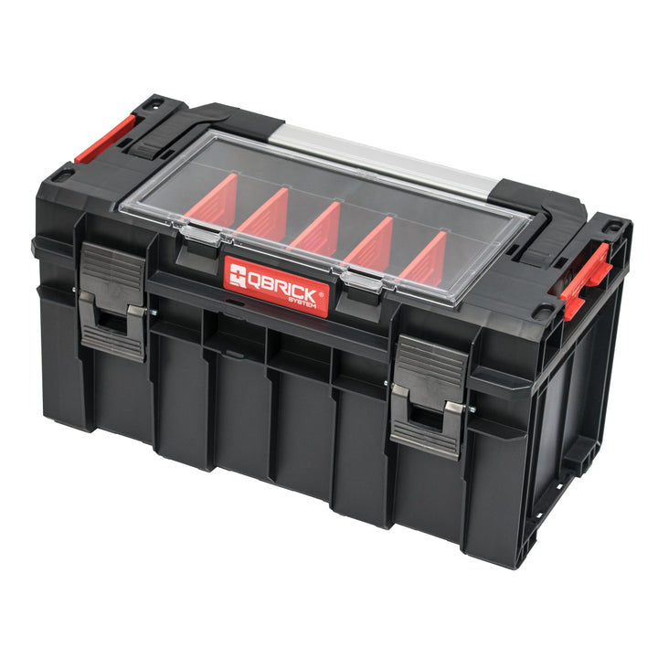 Qbrick System Werkzeugkoffer Werkzeugkasten Leer Werkzeugkiste PRO 500 Expert Schwarz Rot 450 x 260