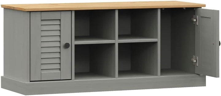 vidaXL Schuhschrank, Schuhregal mit viel Stauraum, Schrank Schuhe mit Metallknöpfen, Schuhkommode Sc