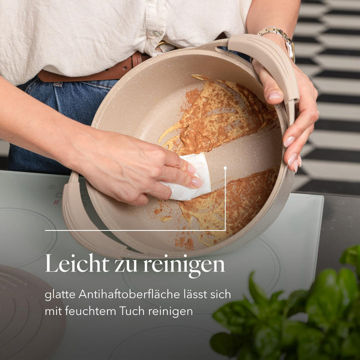 FLORINA Aluminiumtopf OSLO 2,8 l 20cm Durchmesser I Keramische Antihaftbeschichtung I Ergonomischer