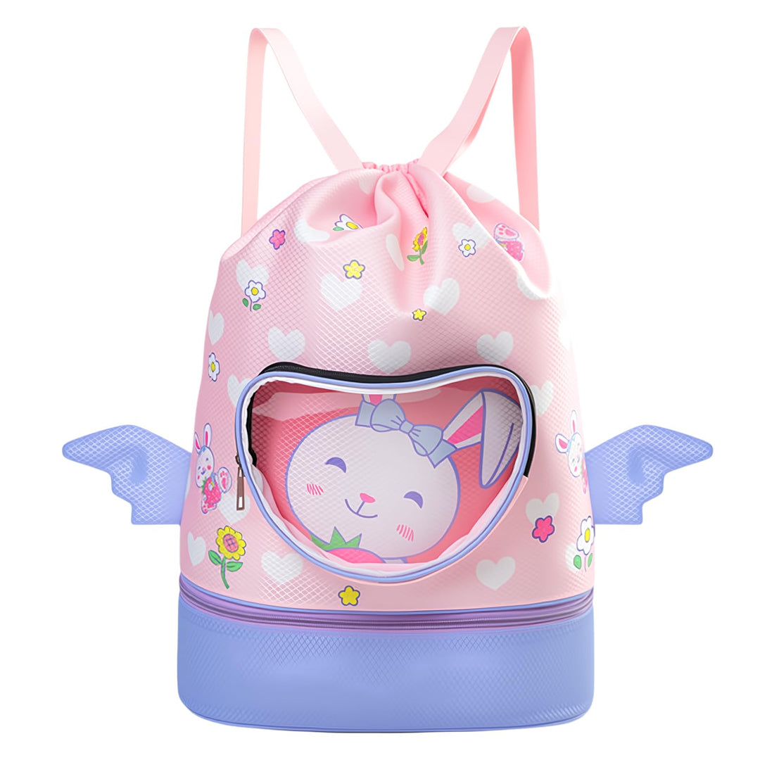 Schwimmrucksack Wasserdicht Kinder, Strandrucksack mit Trennung Schuhfach, Schwimmtasche Kinder mit