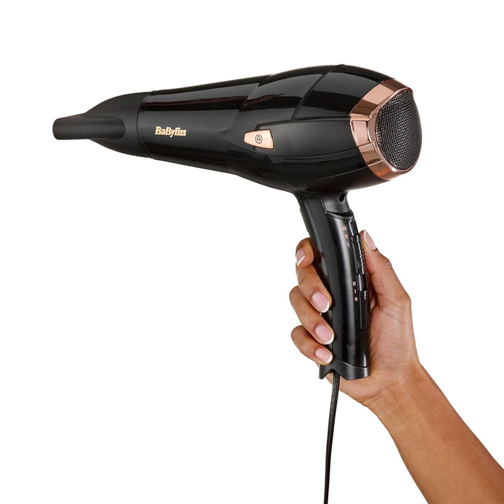 BaByliss Cordkeeper 2000 Ionic-Haartrockner D373E, einzigartige Kabeleinzugsfunktion Im Griff, 2000