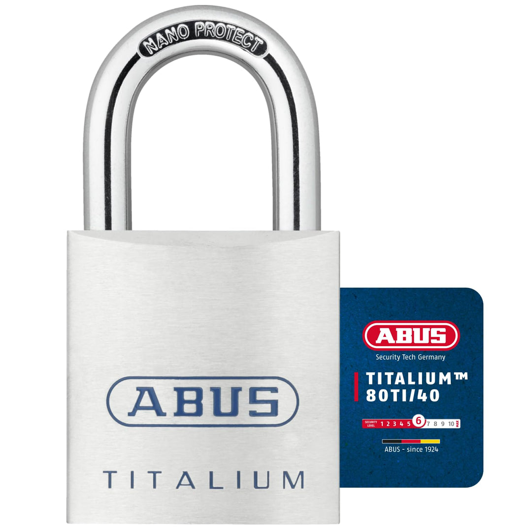 ABUS Titalium Vorhängeschloss 80TI/40 gl.-8011 - gleichschliessend - Kellerschloss mit leichtem, mas