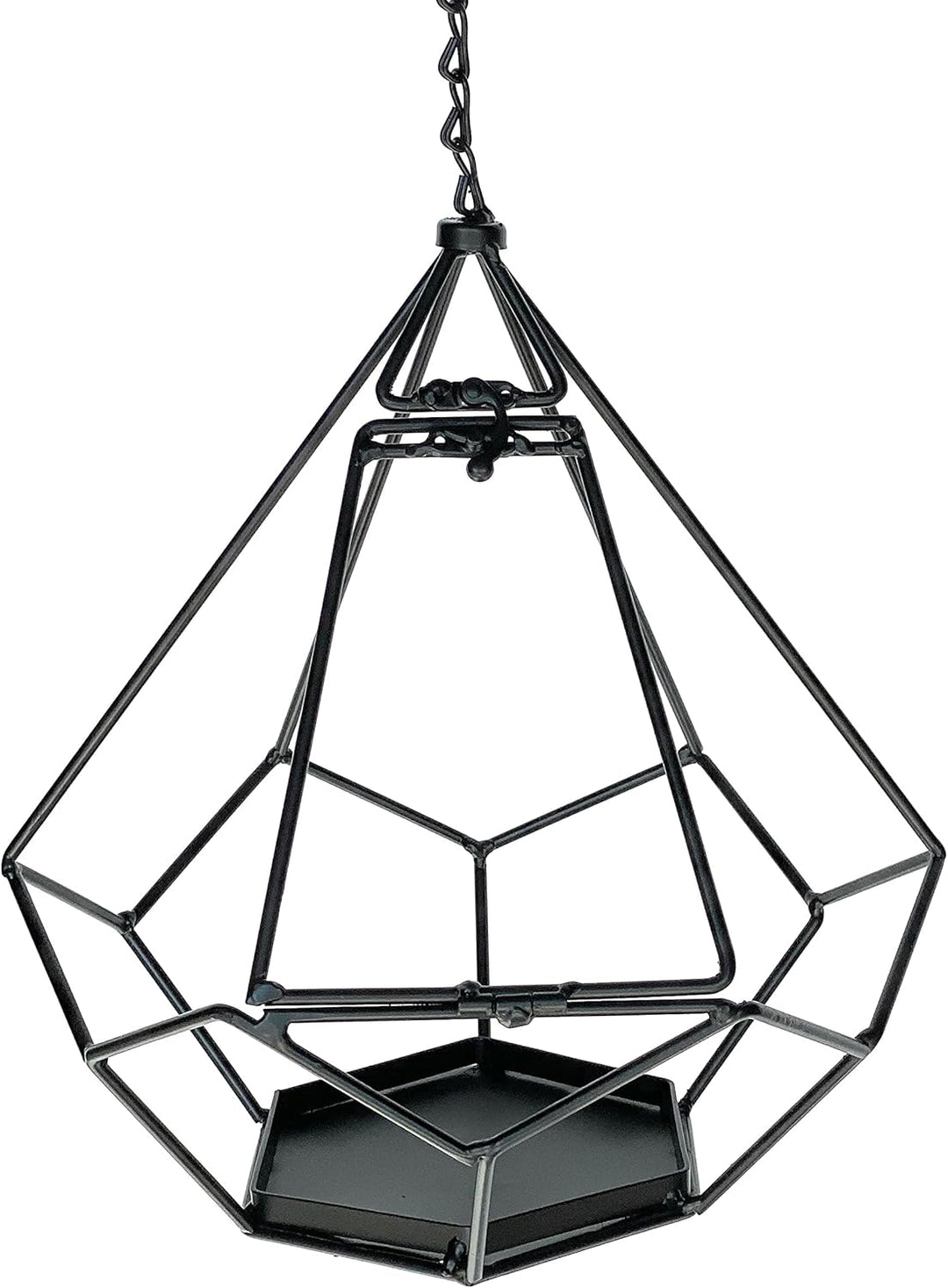 DanDiBo Blumenampel innen Metall Wand Hängepflanzen 64 cm 96075 S mit Tür 6 Ecken Pflanzenhänger Blu