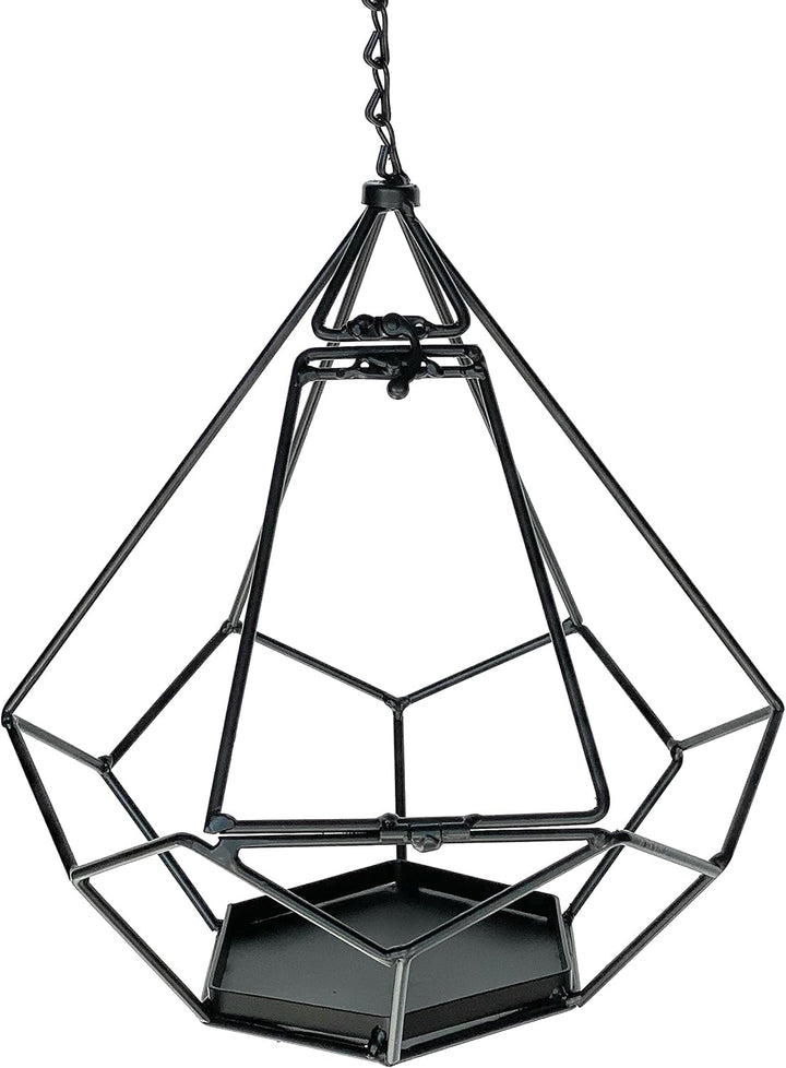 DanDiBo Blumenampel innen Metall Wand Hängepflanzen 64 cm 96075 S mit Tür 6 Ecken Pflanzenhänger Blu