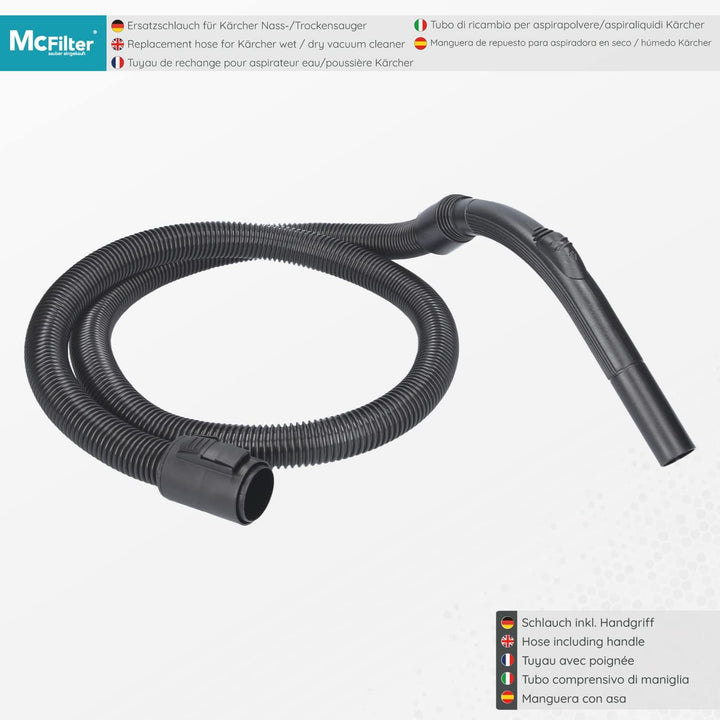 McFilter 2-5m div. Längen, Saugschlauch für Kärcher Staubsauger für alle Serien von A WD WD1 WD2 WD3