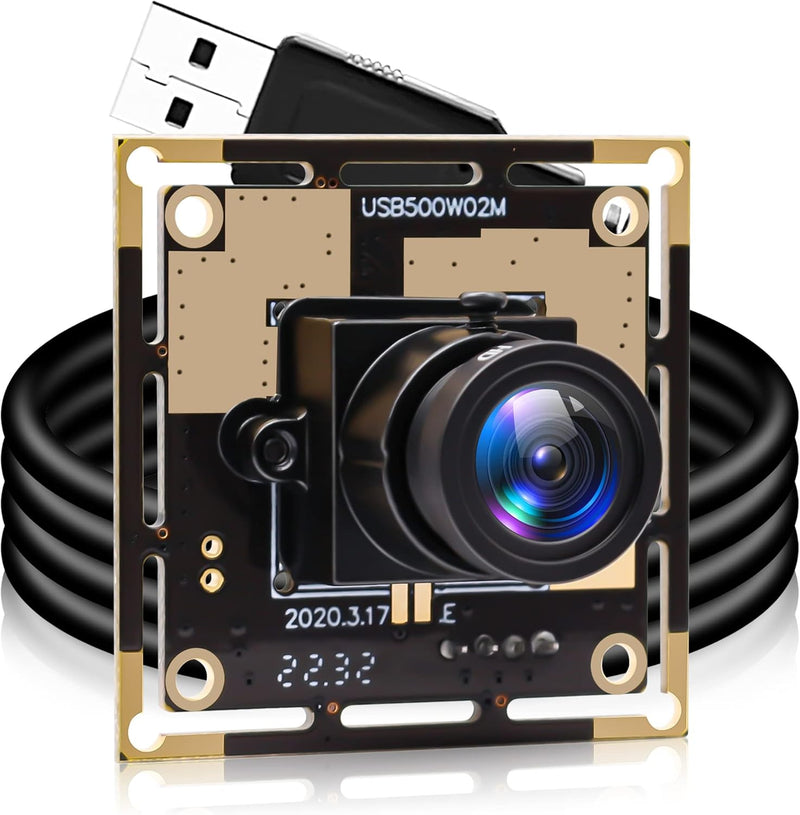 ELP 5MP USB-Kameramodul High Definition CMOS OV5640 Kleine USB-Kamera mit 2,8mm Objektiv für Dokumen