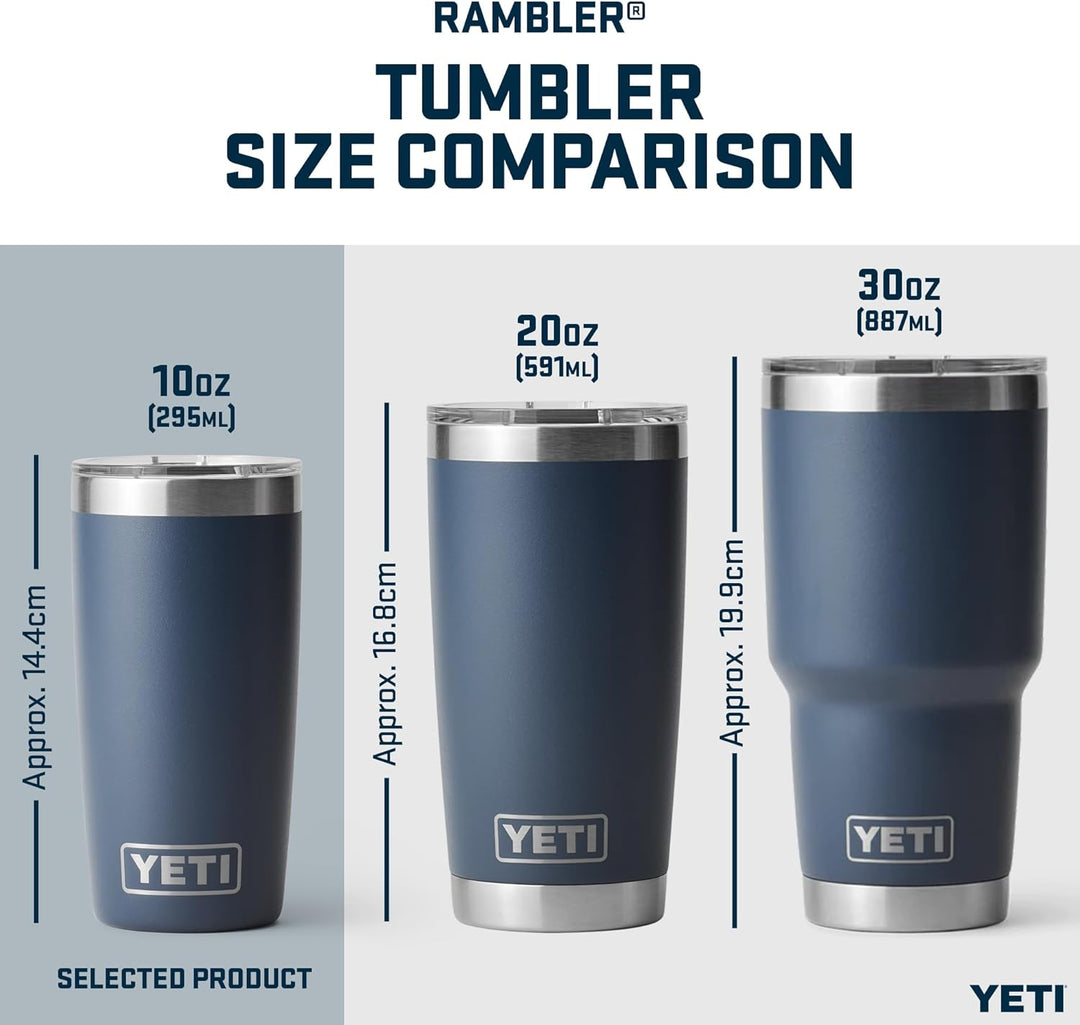 YETI Rambler Thermobecher 10 oz (295 ml) Black Forest Green – Kaffeebecher To Go, Thermotasse mit ab