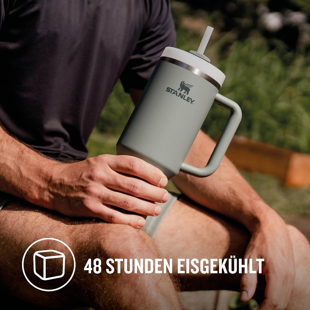 Stanley Quencher H2.0 FlowState Trinkflasche mit Strohhalm 1.2L - Thermobecher Kühlt 11 Stunden - 48