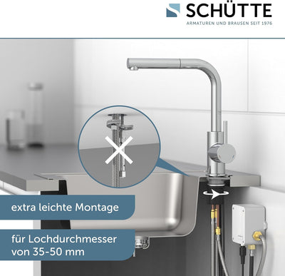 SCHÜTTE 99700 VITAL Sensor-Spültischarmatur Küche, Küchenarmatur mit ausziehbarer Brause, automatisc