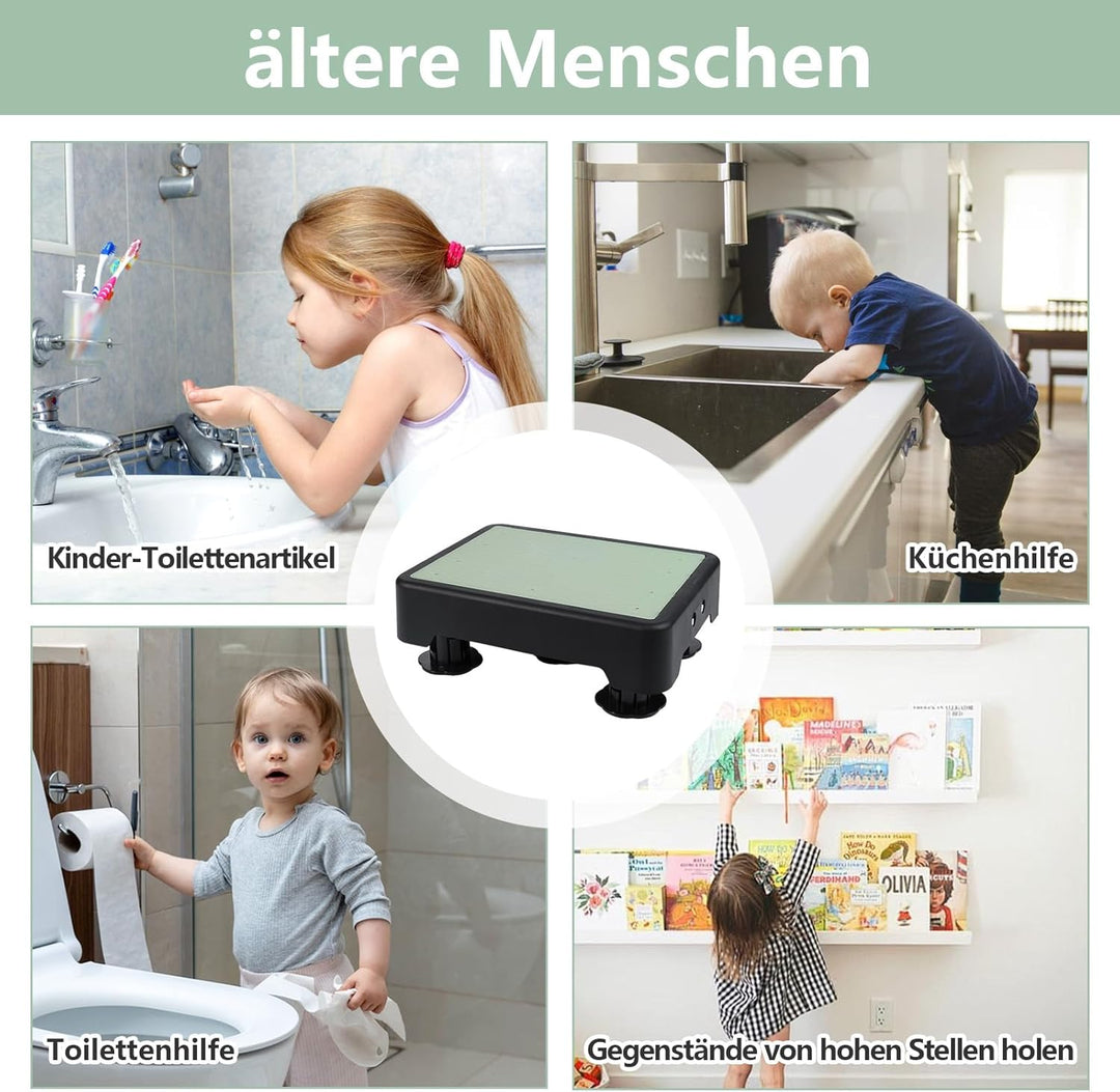 Rutschfest Halbstufe, Nachleuchtende Tritthocker, 3-stufig höhenverstellbarer, Tragbare Steighilfe &amp;