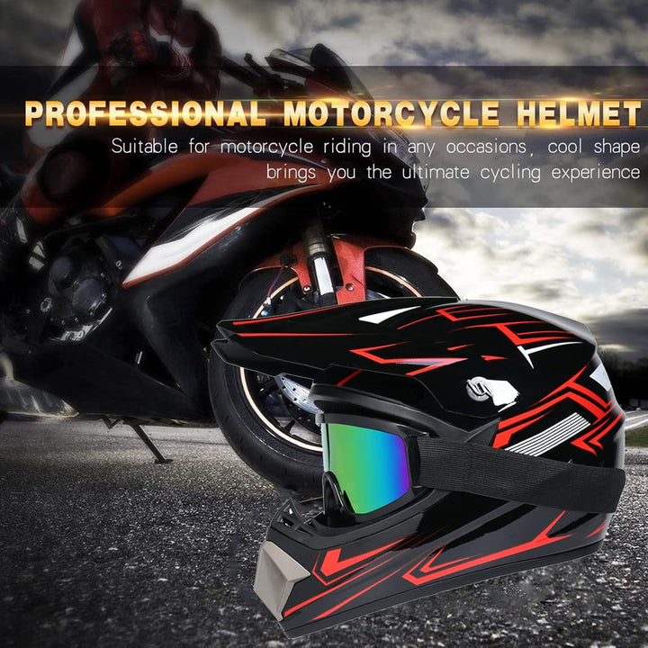 Downhill Motorradhelm Kinder, Helm Set Herren ATV Motorradhelm D.O.T Zertifizierter Helm Mit Brille