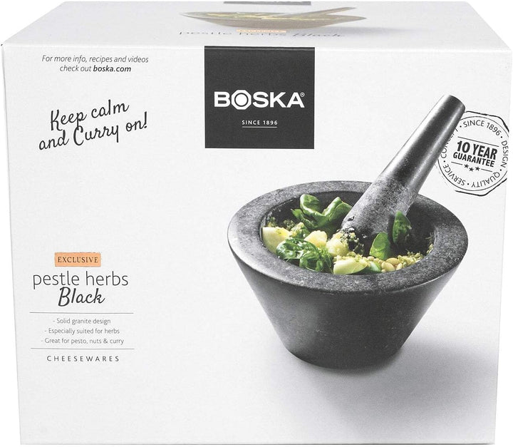 Boska Mörser Herbs/robuster Look/Spülmaschinenfest/Granit/Schwarz / 175 x 175 x 100 mm