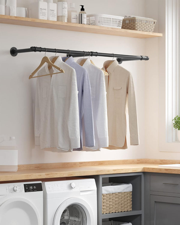 SONGMICS Kleiderstange für die Wand, 2er Set, Kleiderständer Wandmontage, Industrie-Design, platzspa