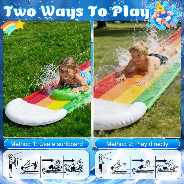 Wasserrutsche Garten für Kinder, 15.7ft/480cm Wasserrutsche mit Bodyboard, Single Wasser Slide Wasse