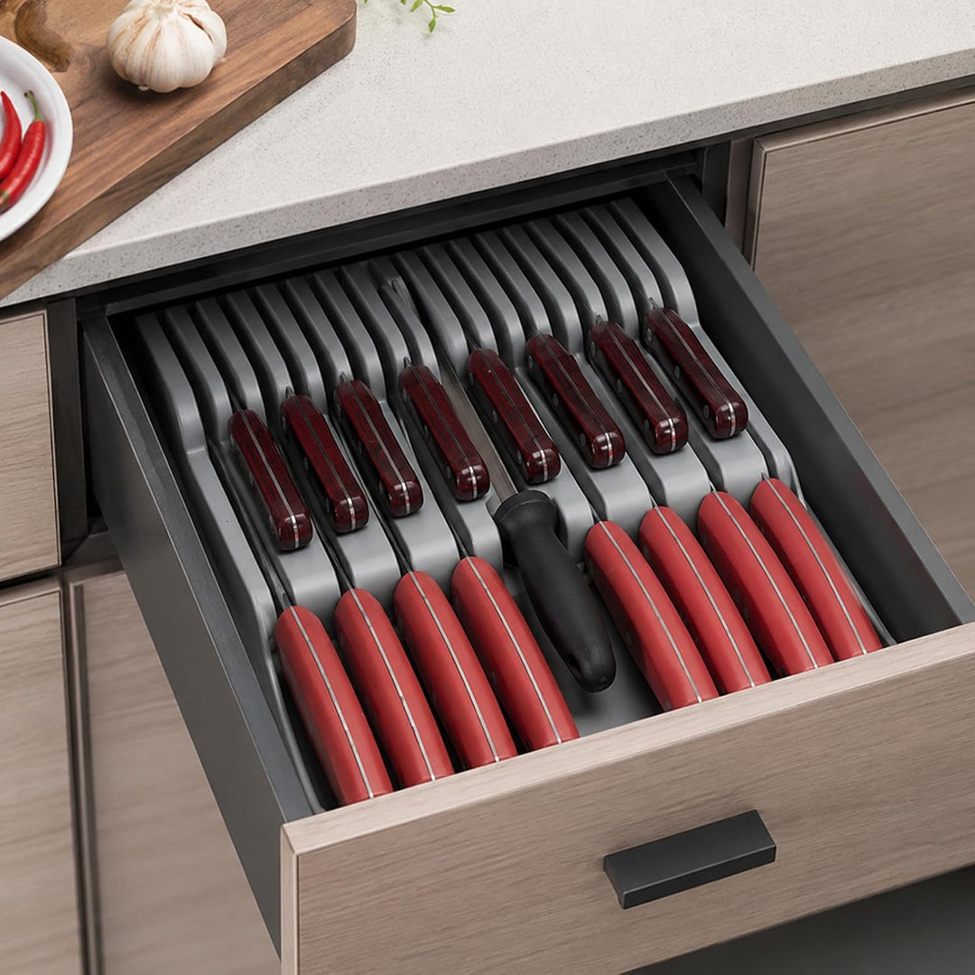 Messer Organizer Schublade Zweistufiger, Platz für Messer für Schublade, Schubladen-Organizer &amp; Küch