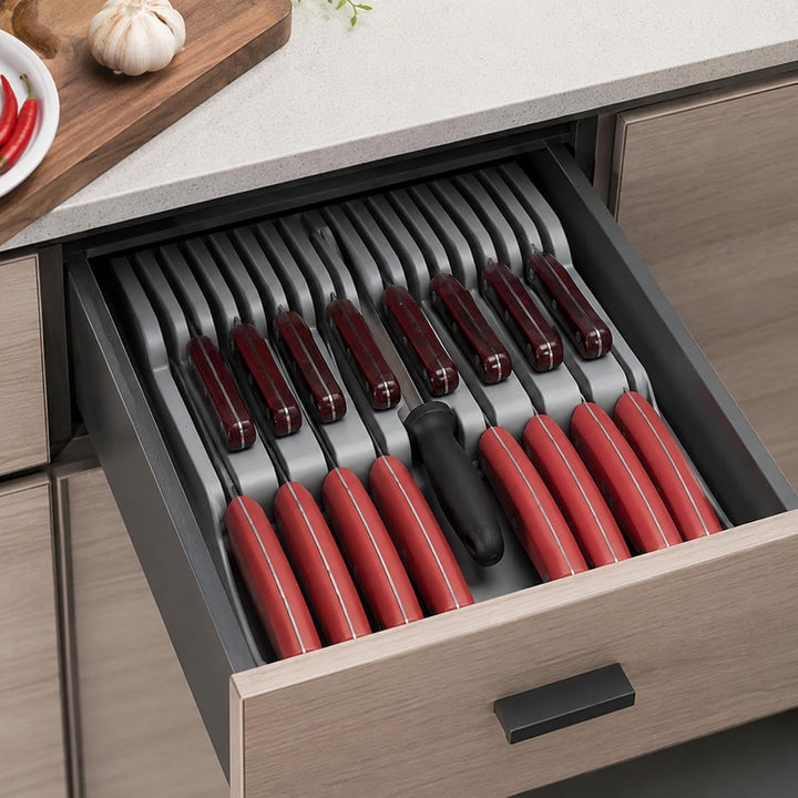 Messer Organizer Schublade Zweistufiger, Platz für Messer für Schublade, Schubladen-Organizer &amp; Küch