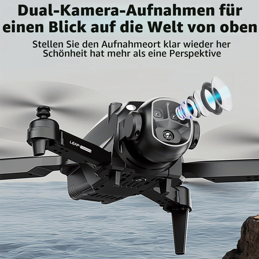OBEST Drohne mit Kamera und VR Brille Faltbare Mini FPV Drone | Dual Kamera 2 Akkus, Start/Landung p