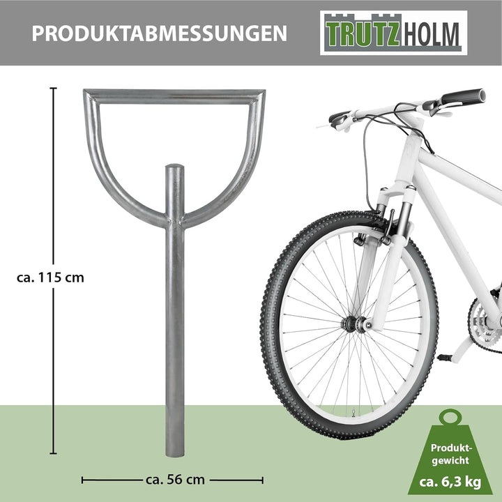 TRUTZHOLM 2x Fahrradanlehnbügel 115x56 cm Stahl feuerverzinkt Rohrdurchmesser Ø 60 mm Fahrradständer
