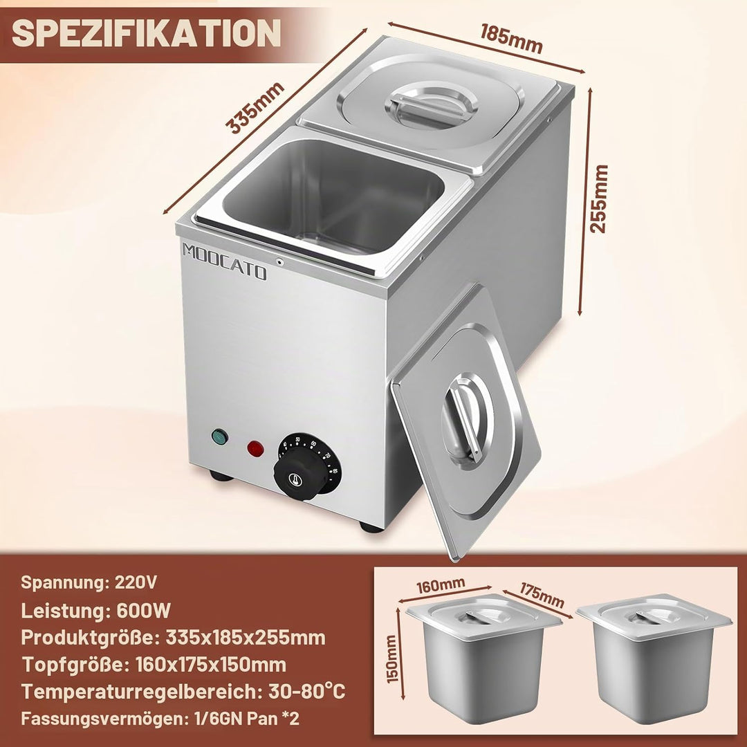 Schokolade Schmelztiegel, Schokolade Temperiermaschine 2 Töpfen Elektrische Schokolade Schmelzgerät