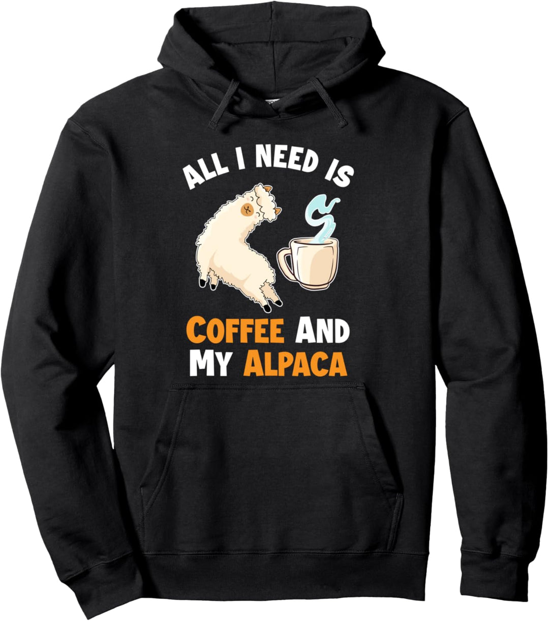 Coffee and my Alpaca Pako Lama Huacaya Alpakazüchter Alpaka Pullover Hoodie