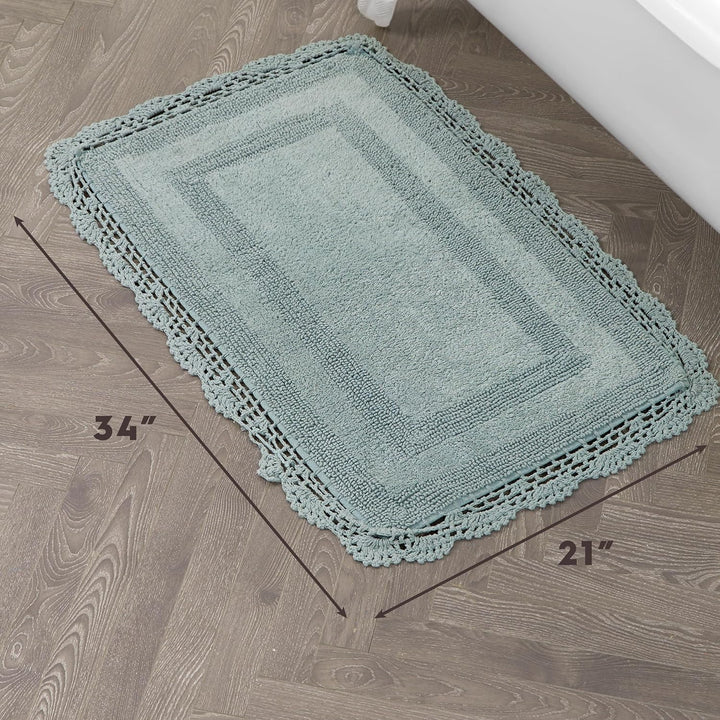 Laura Ashley Häkel-Badteppich, Baumwolle, 53 x 86 cm, Aqua 21x34 Aqua, 21x34 Aqua