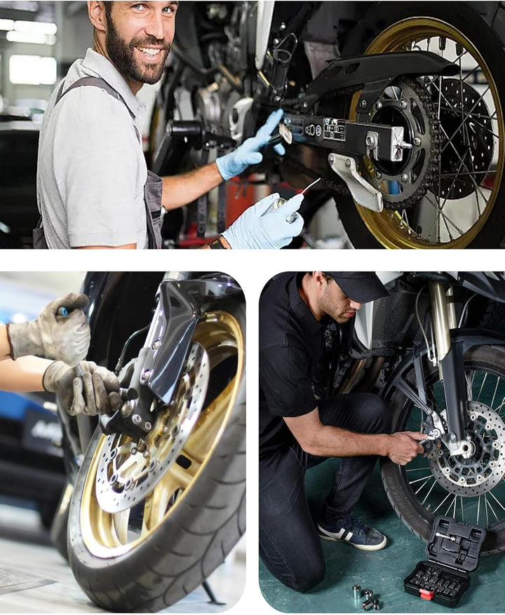 Motorrad Lagerabzieher Innenlager Werkzeug: 9-23 mm mit 5 Spannzangen + Tragbarer Koffer für Kugella