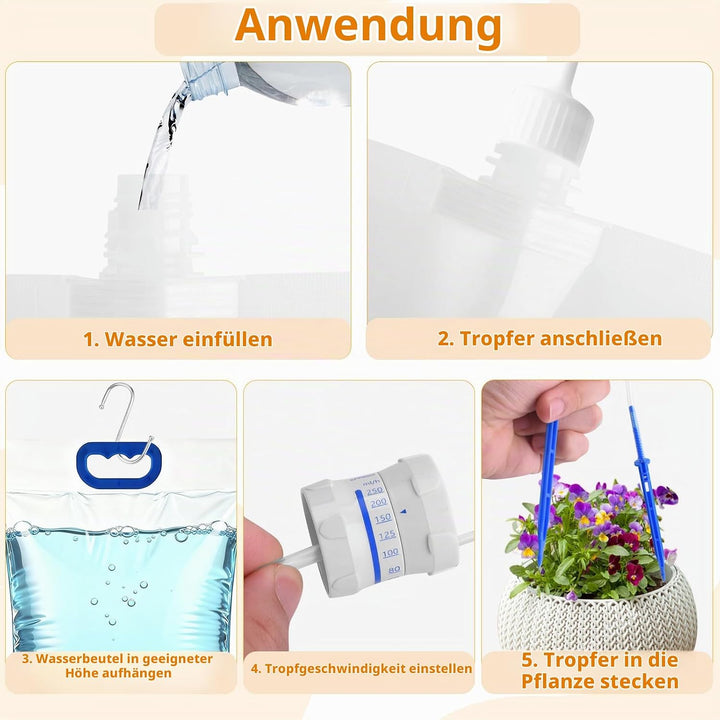 3 Stück 5,2L Pflanzen Bewässerung Tropfbewässerungsbeutel, Automatische Bewässerungssystem Zimmerpfl
