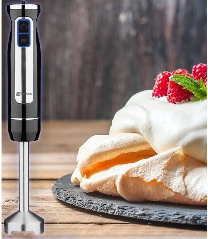 BEHOME Stabmixer Elektrischer, Pürierstab Edelstahl 800W|8 Geschwindigkeiten für Babynahrung, Suppe,