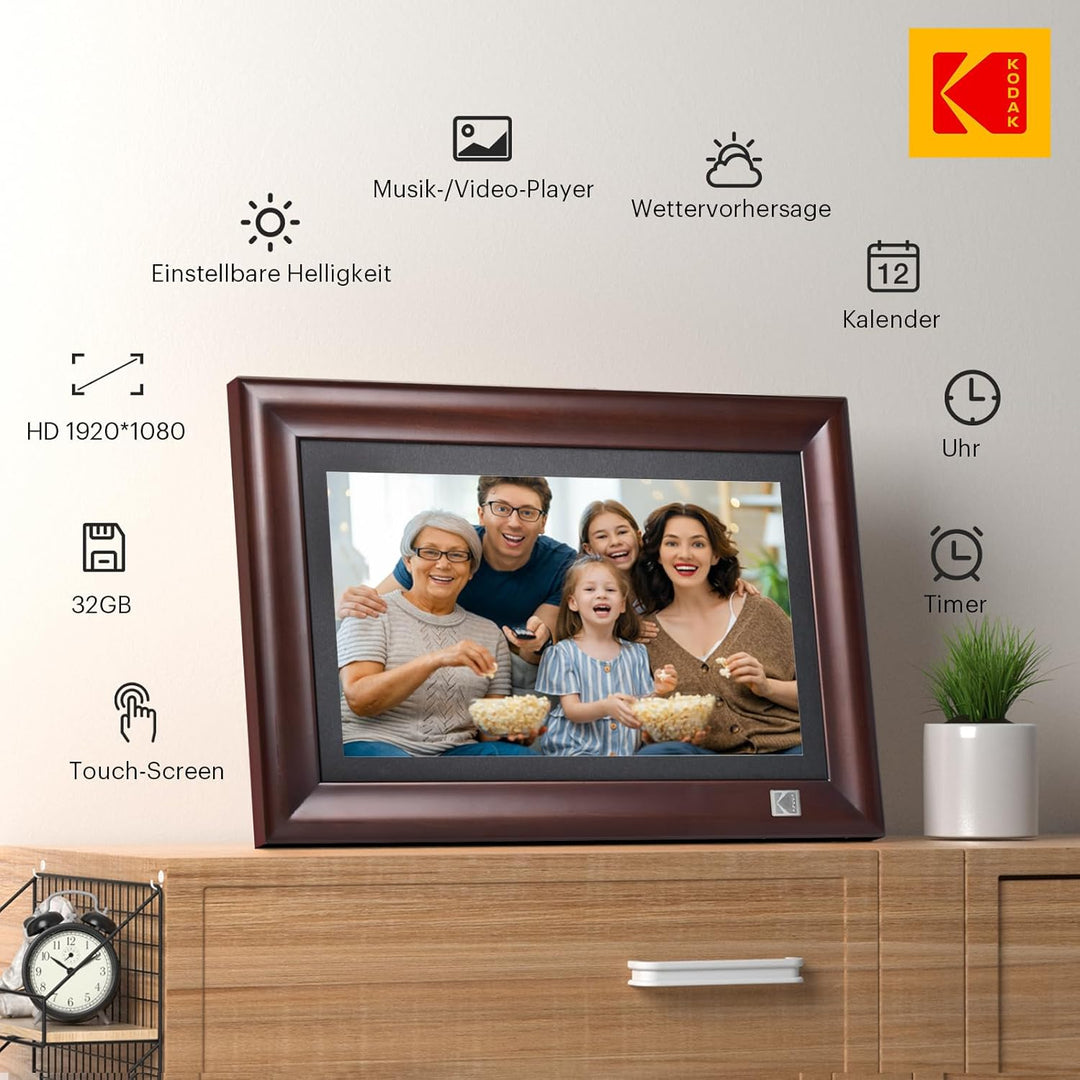 KODAK 14.1 Zoll WLAN Digitaler Bilderrahmen，1920x1080 Full HD IPS Touchscreen Smart Fotorahmen Cloud