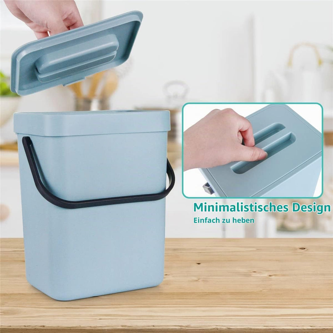 Spesh Biomülleimer Küche 2er-Set(5L+3L) Kunststoff Komposteimer Geruchsdicht Aufhängbar Abfalleimer