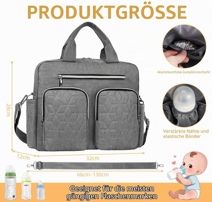 Wickeltasche Tote Baby, Wickeltasche Grosse Babytaschen mit isolierten Taschen und Trocken-/Nass-Tre