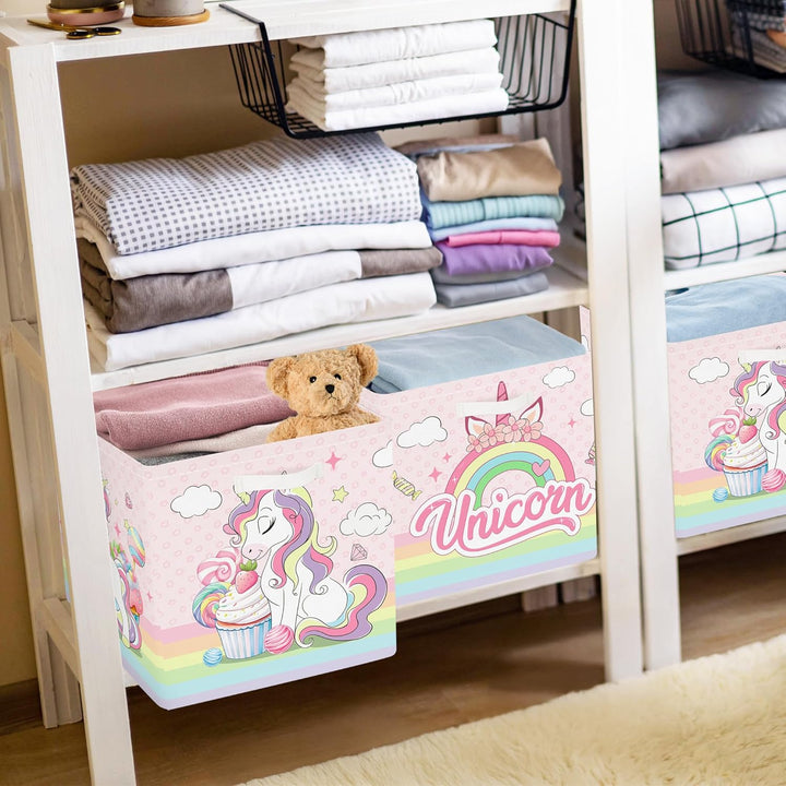30cm Aufbewahrungsbox 3 Stück Einhorn Regenbogen Aufbewahrungskorb Kinder Faltbar Wolken Stern Aufbe