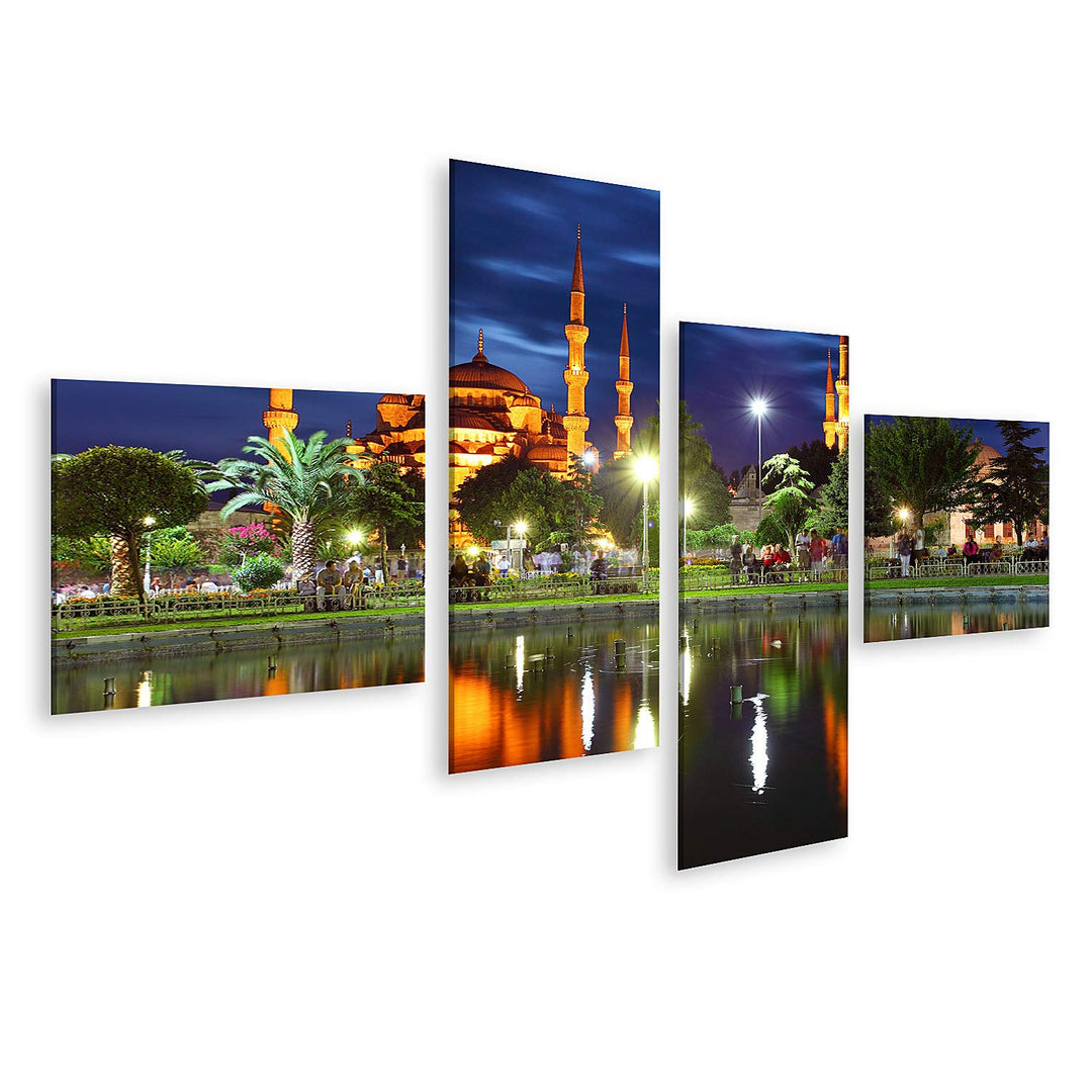 islandburner Bild auf Leinwand Blaue Moschee Istanbul Türkei Bilder Wandbilder Poster Leinwand 150x8