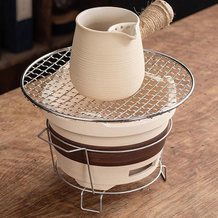 Veeteah BBQ-Grill,Kohleofen - Grillofen zum Kochen von Tee rund um den Herd, Tee-Holzkohleofen für O