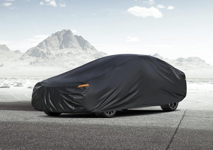 Kayme 7 Schichten Coupé Autoabdeckung Wasserdicht Atmungsaktiv, Vollgarage Autoplane für Sonne Staub