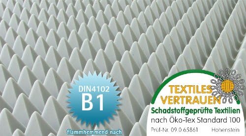 Pyramidenschaum aus BASOTECT® lichtgrau 100x50cm Schalldämmung Isolierung Akustik - verschiedene Stä