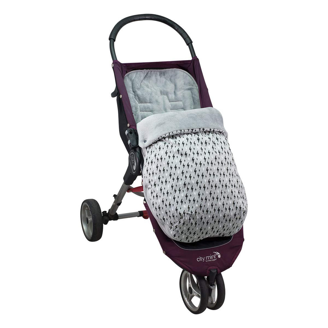 JYOKO KIDS Fusssack für Kinderwagen kompatibel mit Baby Jogger City Mini (Fleece, Black Rayo) BAUMWO