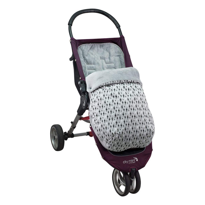 JYOKO KIDS Fusssack für Kinderwagen kompatibel mit Baby Jogger City Mini (Fleece, Black Rayo) BAUMWO