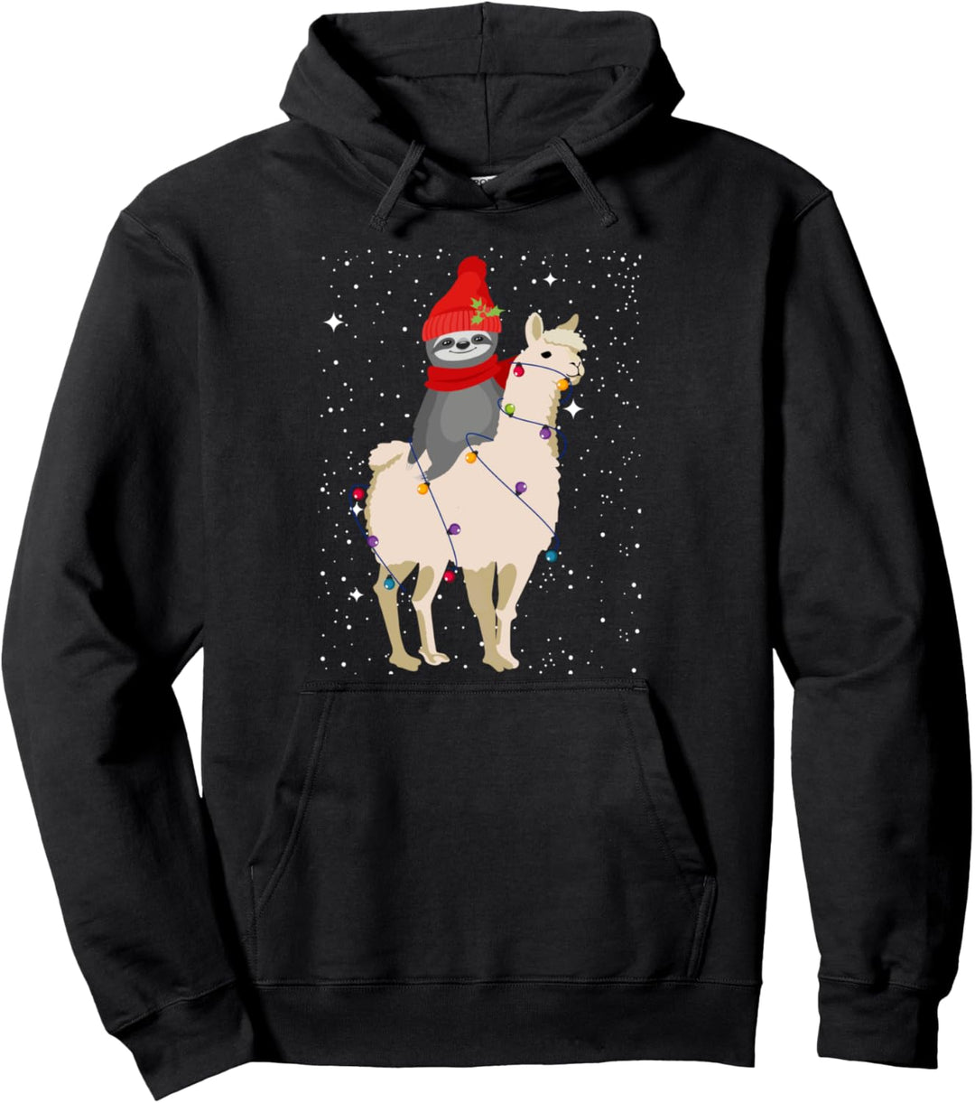 Weihnachten lustiges Santa Lama Faultier Weihnachten design Pullover Hoodie