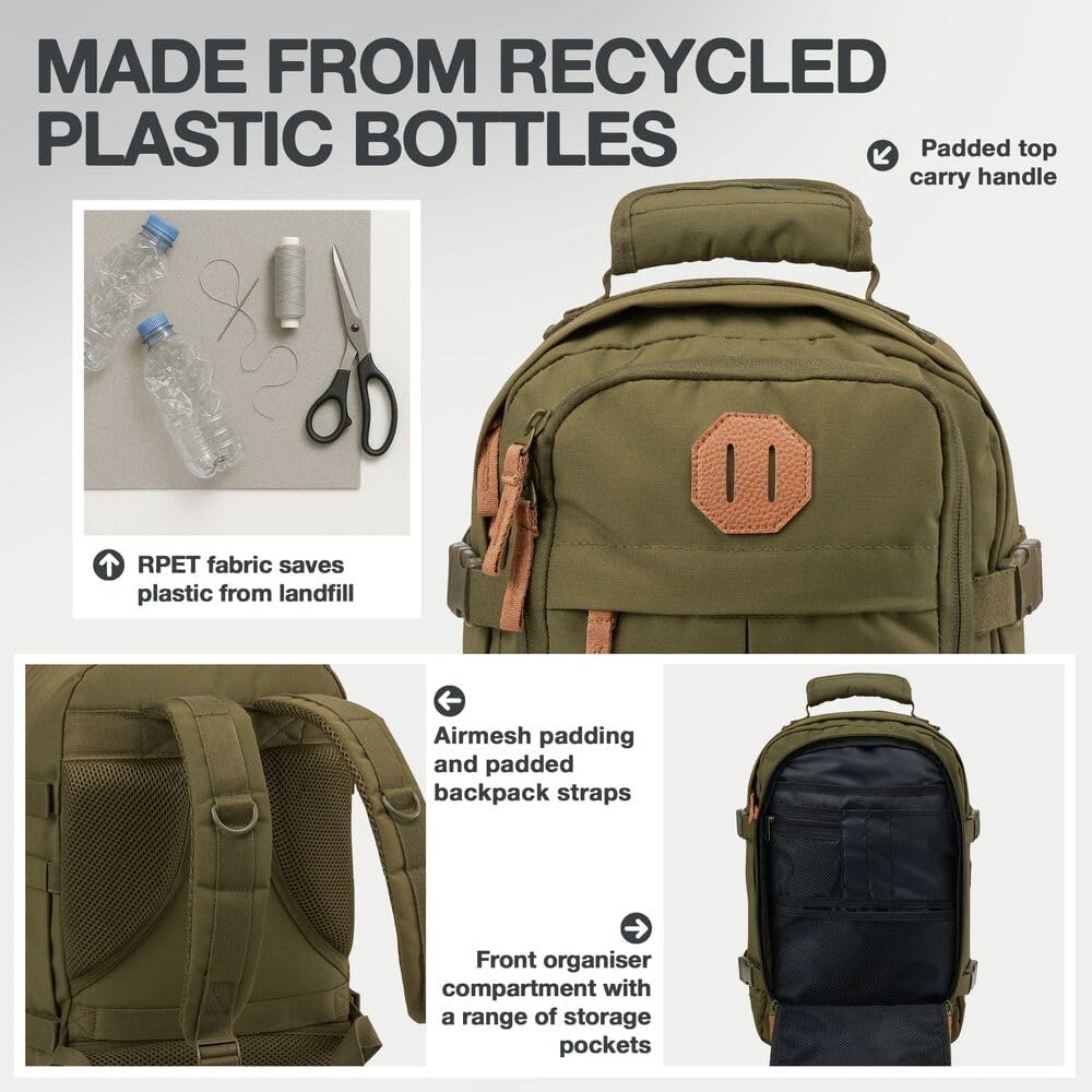 Cabin Max Reiserucksack, 40 x 20 x 25 cm, für Handgepäck – Rucksack mit niedrigem Sitz, geeignet für