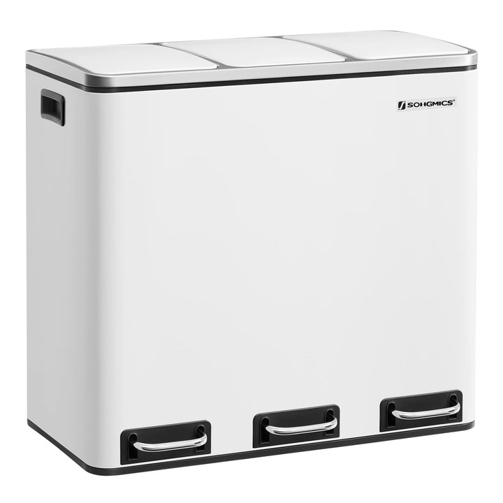SONGMICS Mülleimer Küche, 3 x 18 L, Mülltrennsystem 3 Fächer, inklusive 15 Müllbeutel, Abfalleimer,